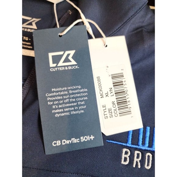 Cutter & Buck XL CB DryTec 50 UPF Plus 1/4 Zip Turner Brothers Embroidered Shirt - Picture 4 of 15